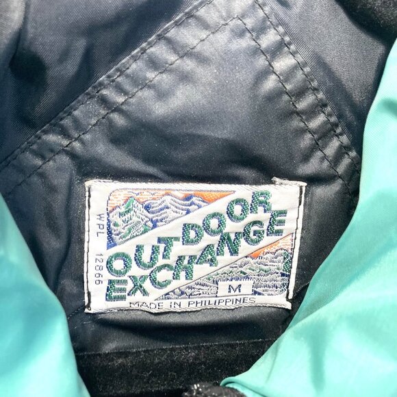 Vintage 90s Outdoor Exchange Relaxed Ski Jacket Womens Medium Black Green Retro - Picture 4 of 16